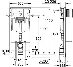 Система инсталляции Grohe Rapid SL 38722001 белый/синий